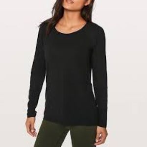 lululemon black shirt with see thru back accent